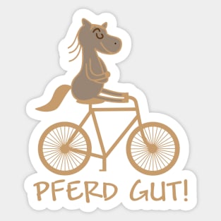 Good horse rides a bicycle (b) Sticker